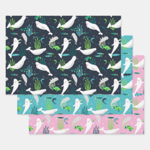 Beluga Party Geschenkpapier Set