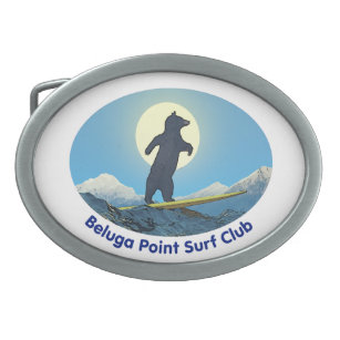 Beluga Point Surf Club Ovale Gürtelschnalle