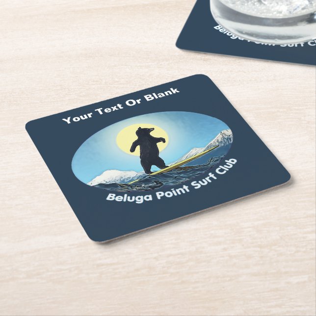 Beluga Point Surf Club Rechteckiger Pappuntersetzer (angewinkelt)