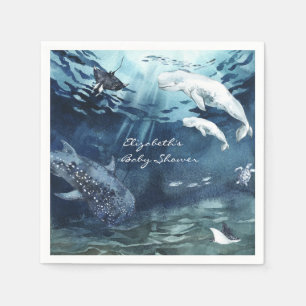 Beluga-Wal   Ozean-Baby-Party Servietten