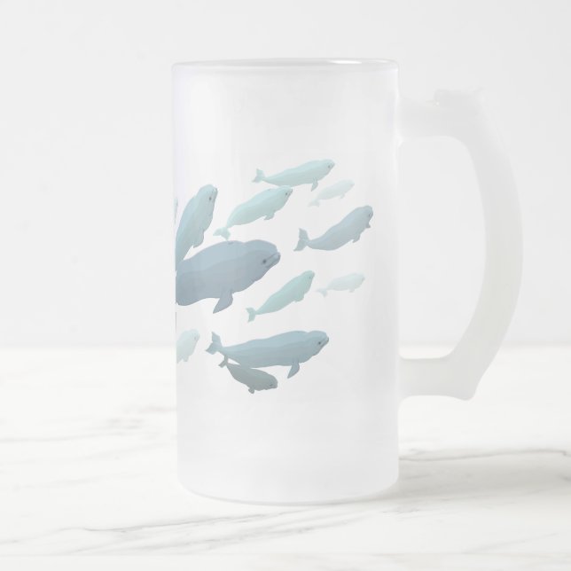Beluga Whale Art Beer Mug Marinelife Beer Mug (Droit)