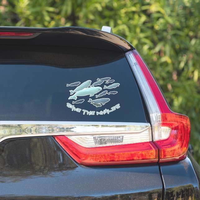 Beluga Whale Art Sticker Personalisiert Whale Deca (Auto Seite)