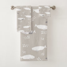 Beluga Whale auf Pastel Gray Illustration
