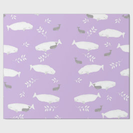 Beluga Whale auf Pastel Lilac Illustration Geschenkpapier
