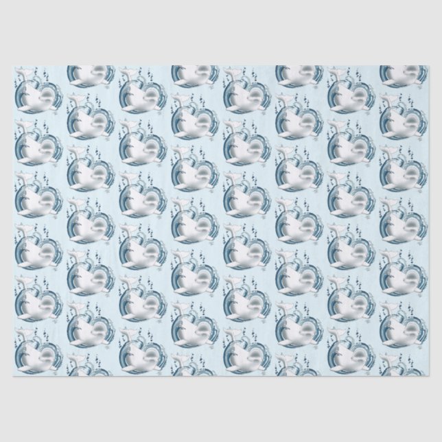 Beluga Whale Blue Seidenpapier (Vorderseite)