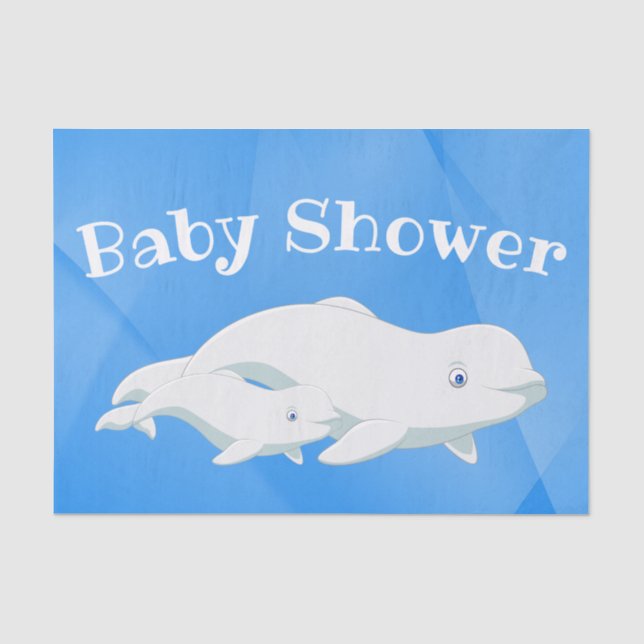 Beluga Whale Blue, White Arctic Ocean Baby Seidenpapier (Vorderseite)
