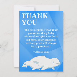 Beluga Whale Blue, White Arctic Ocean Baby Show Dankeskarte