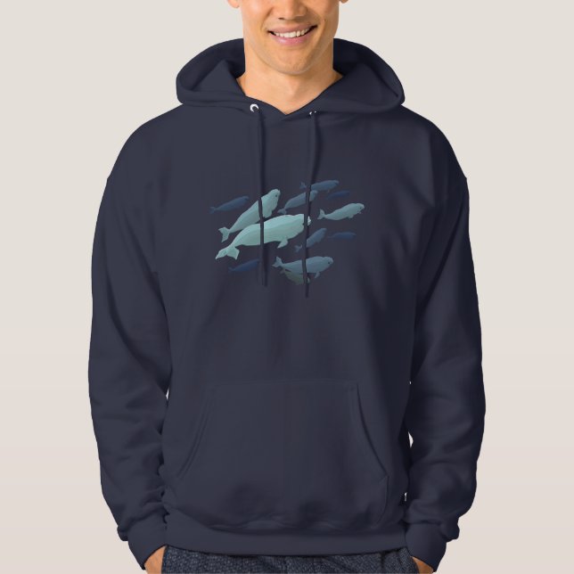 Beluga Whale Hoodie Unisex Niedlich Whale Art Shir (Vorderseite)