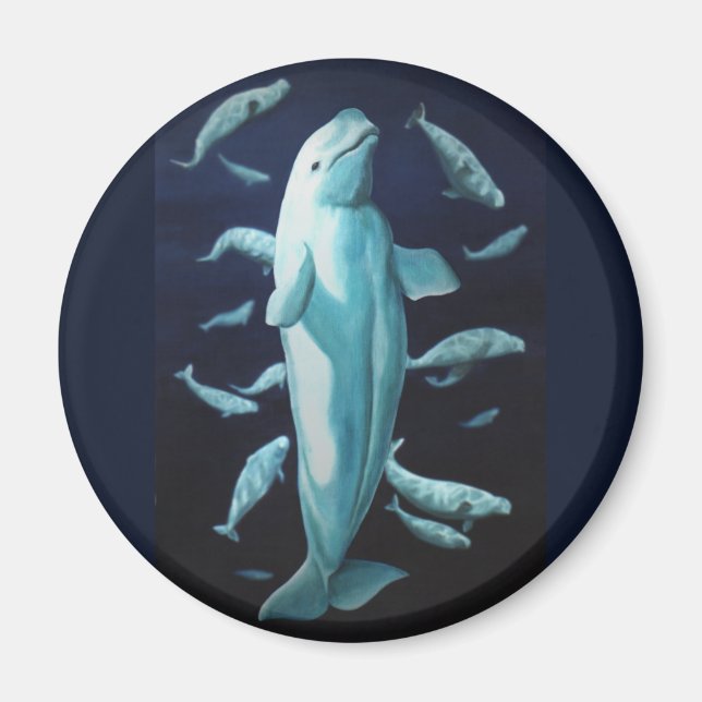 Beluga Whale Kühlschrankmagnet Whale Kunstgewerbe (Vorne)