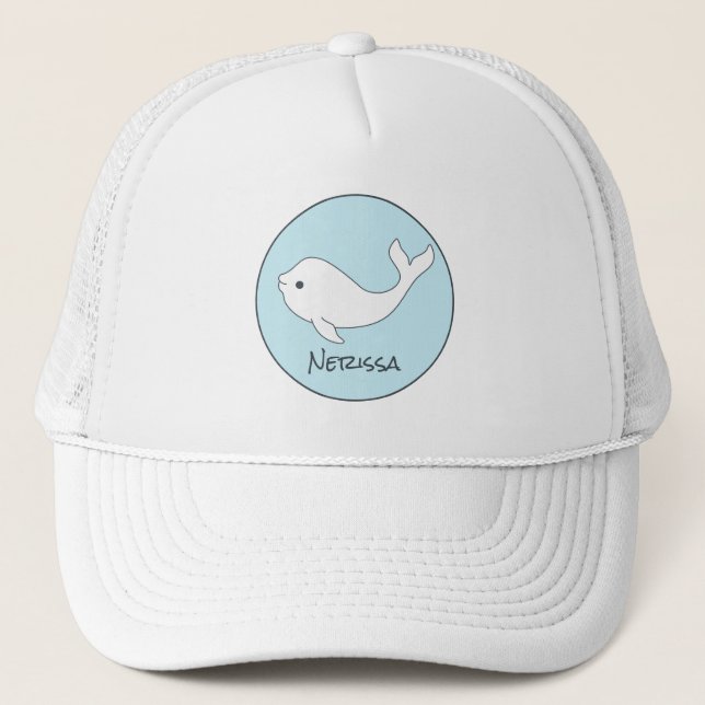 Beluga Whale Name Trucker Hat Truckerkappe (Vorderseite)