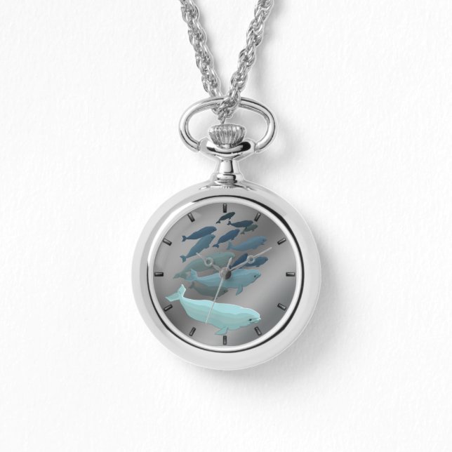 Beluga Whale Niedlich Baby Beluga Wrist Watch Armbanduhr (Vorderseite)