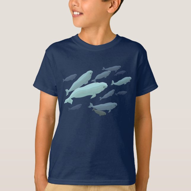 Beluga Whale T - Shirt Niedlich Whale Art Shirts (Vorderseite)