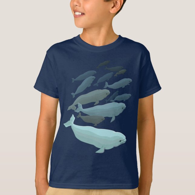 Beluga Whale T - Shirt Niedlich Whale Art Shirts (Vorderseite)