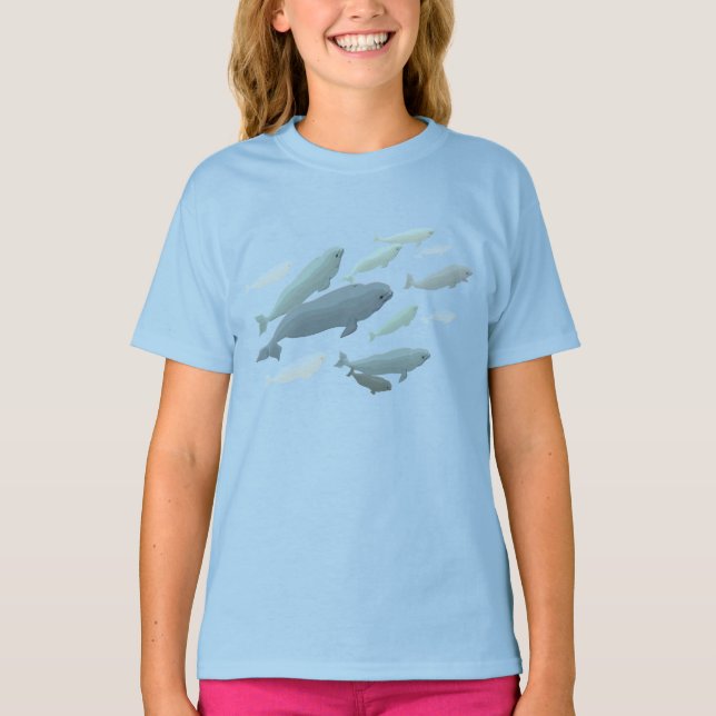 Beluga Whale T - Shirt Niedlich Whale Art Shirts (Vorderseite)