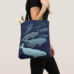 Beluga Whale Tragetaschen & Blue Beluga Geschenke Tasche