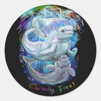 Beluga Whales Runder Aufkleber