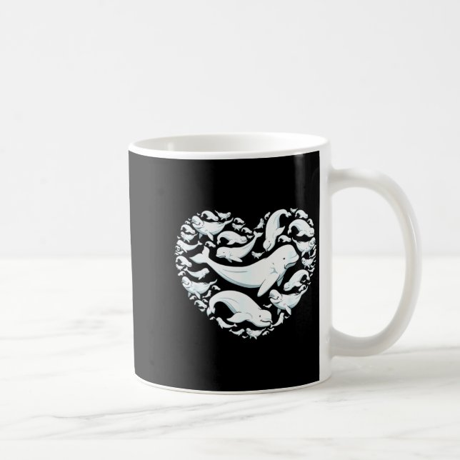 Beluga Whales Valentine Days For Kids Boy Girl Men Kaffeetasse (Rechts)