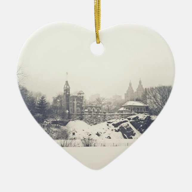 Belvedere-Schloss im Winterurlaub Keramik Ornament (Vorne)