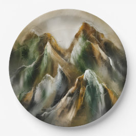 Bemalte Berge Pappteller