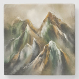 Bemalte Berge Steinuntersetzer