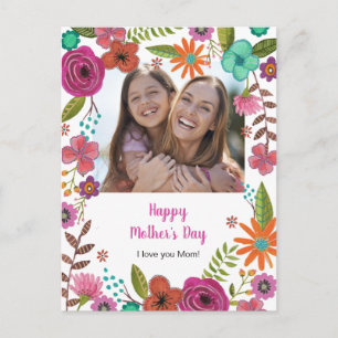 Bemalte Blumen Muttertags Karte