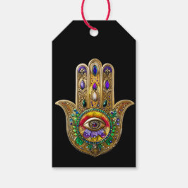 Bemalte Gold Hamsa Amethyst Rubin Drittes Auge Geschenkanhänger