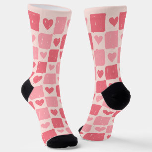 Bemalte Herzchen Liebesmuster Crew Socken