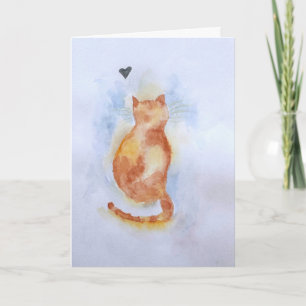 Bemalte Katzen-Grußkarte Karte