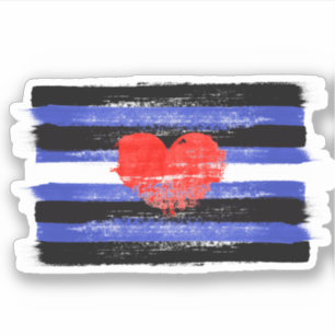 BEMALTE LEDER-Pride-Flagge und -Symbol Aufkleber