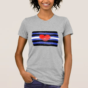 BEMALTE LEDER-PRIDE-FLAGGE UND SYMBOL T-Shirt