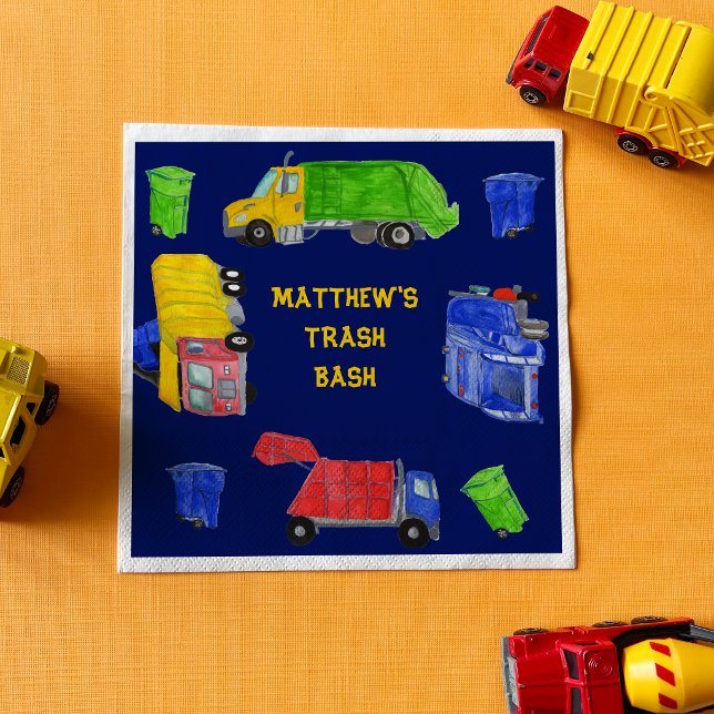 Bemalte Müllwagen Jungen Müll Bash Party Serviette (Von Creator hochgeladen)