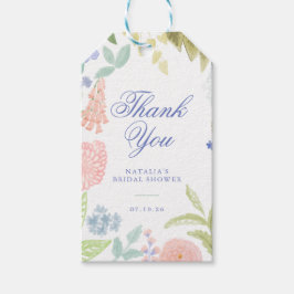 Bemalte Pastell-Garten-Brautparty-Geschenkanhänger Geschenkanhänger