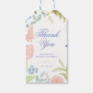 Bemalte Pastell-Garten-Brautparty-Geschenkanhänger Geschenkanhänger