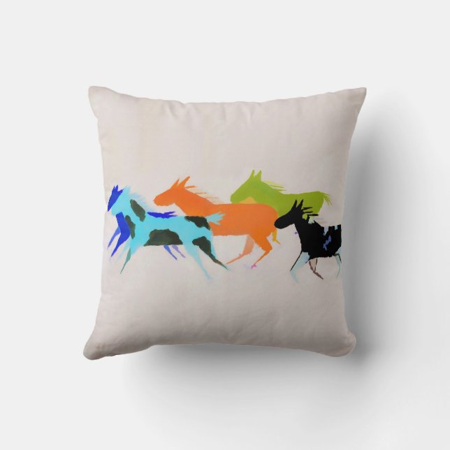 Bemalte Ponys Kissen (Rückseite)