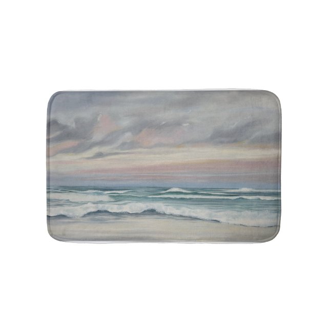 Bemalte Strand Szene Badezimmer Matte (Vorderseite)