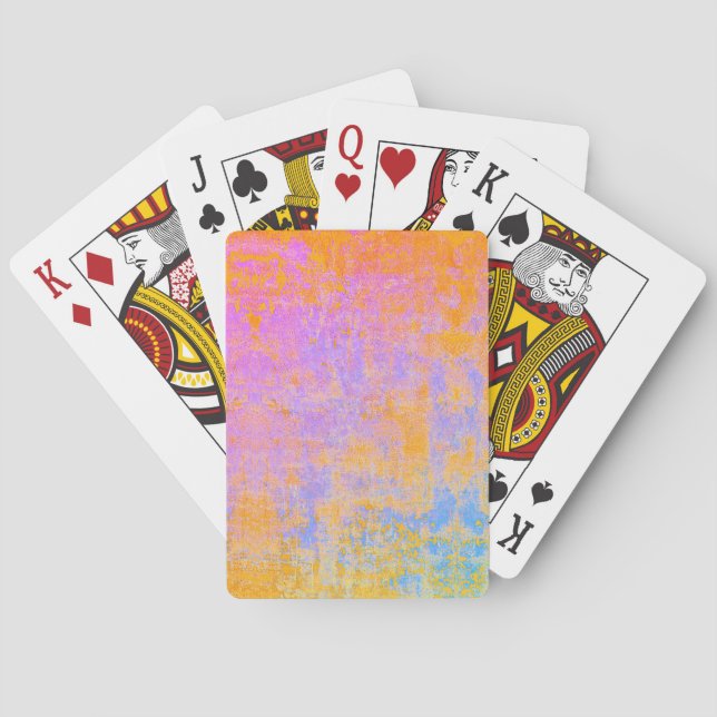 bemalte Textur in Sonnenuntergangsfarben Spielkarten (Rückseite)