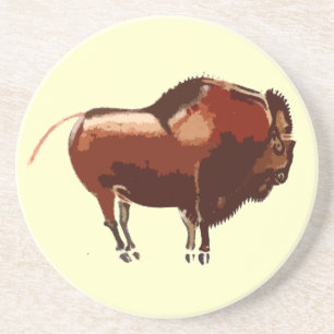 Bemalter Bison-Sandstein-Untersetzer Untersetzer