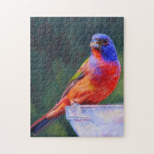 Bemalter Bunting-Vogelliebhaber-Kunst-Natur-Puzzle