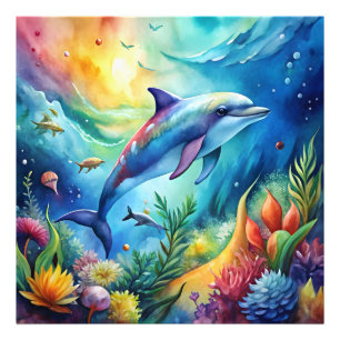Bemalter Delfin Fotodruck