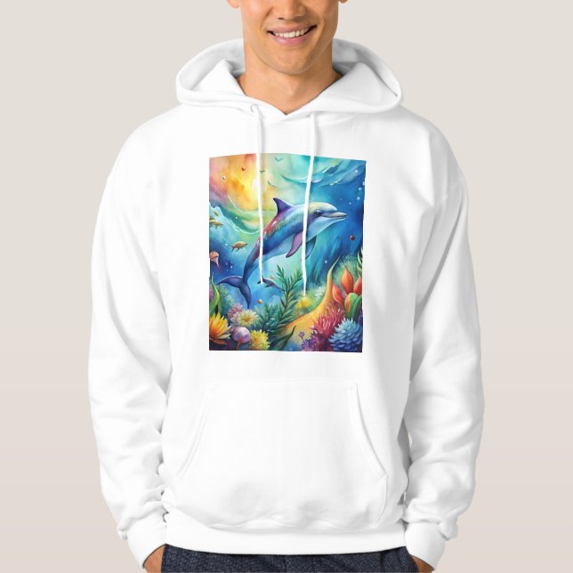 Bemalter Delfin Hoodie (Vorderseite)