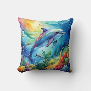 Bemalter Delfin Kissen