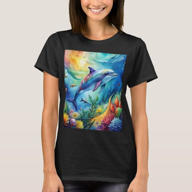 Bemalter Delfin T-Shirt (Vorderseite)