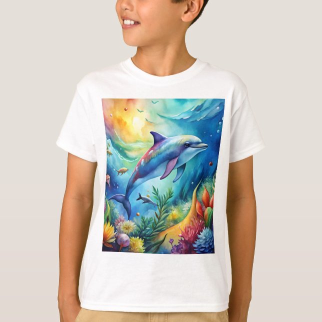 Bemalter Delfin T-Shirt (Vorderseite)