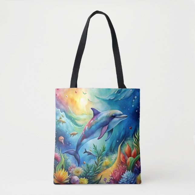 Bemalter Delfin Tasche (Vorderseite)