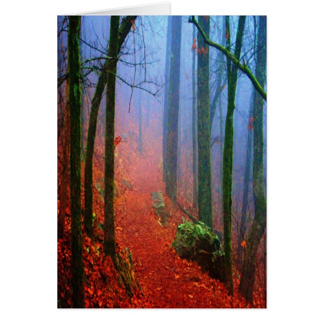 Bemalter Herbstwald Blaue Nebel (Vorne)