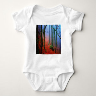 Bemalter Herbstwald Blaue Nebel Baby Strampler