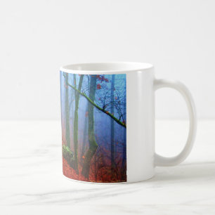 Bemalter Herbstwald Blaue Nebel Kaffeetasse