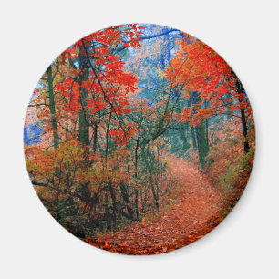 Bemalter Wald Herbstflamme Aquarell Geschenke Magnet