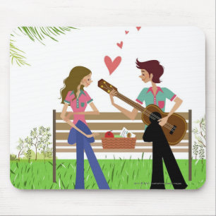 Bemannen Sie das Spielen der Gitarre mit einer Mousepad