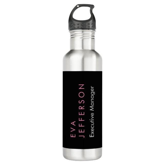 Bemerkenswert elegante, einzigartige moderne Schwa Edelstahlflasche (Vorderseite)